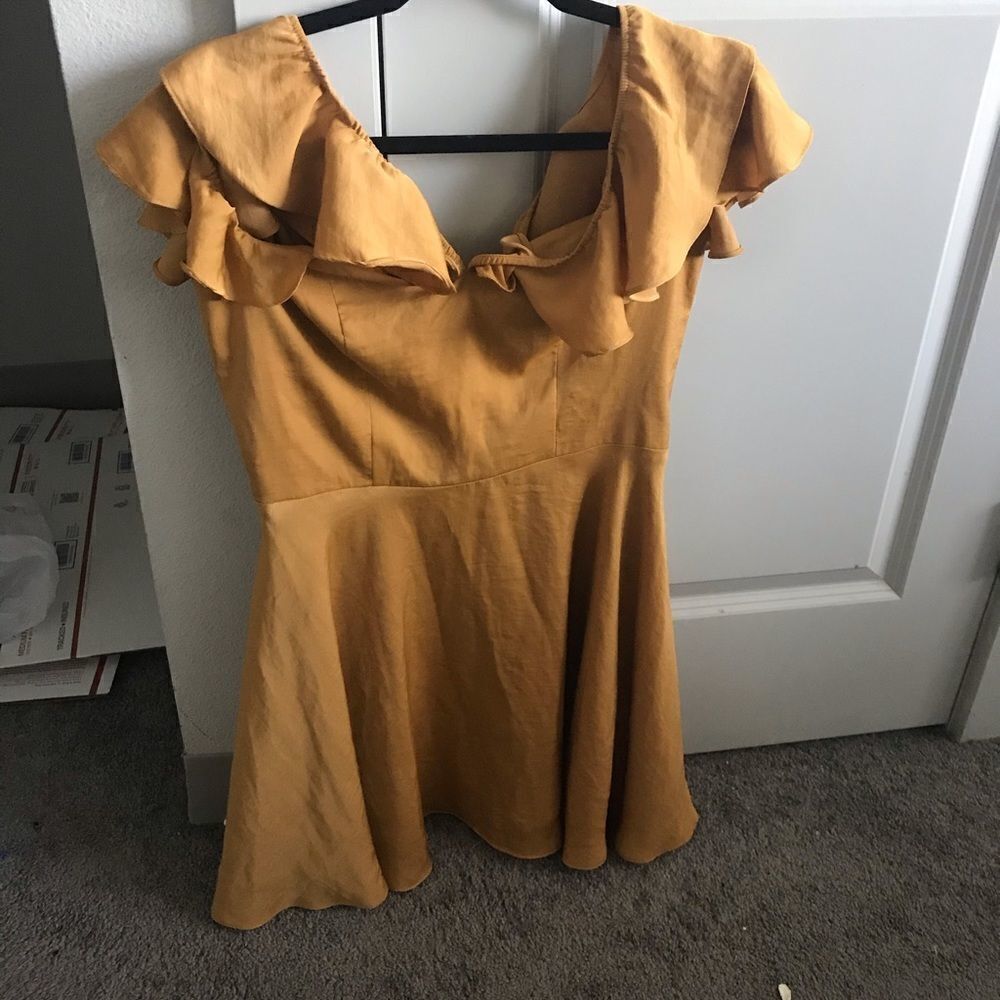 LOVERS + FRIENDS YELLOW SILK DRESS